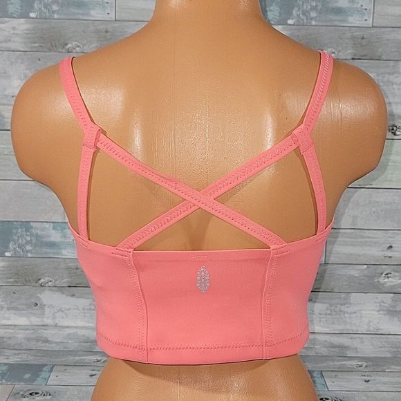 Free People FP Movement Coral Pink Bra sz Medium - Picture 3 of 5